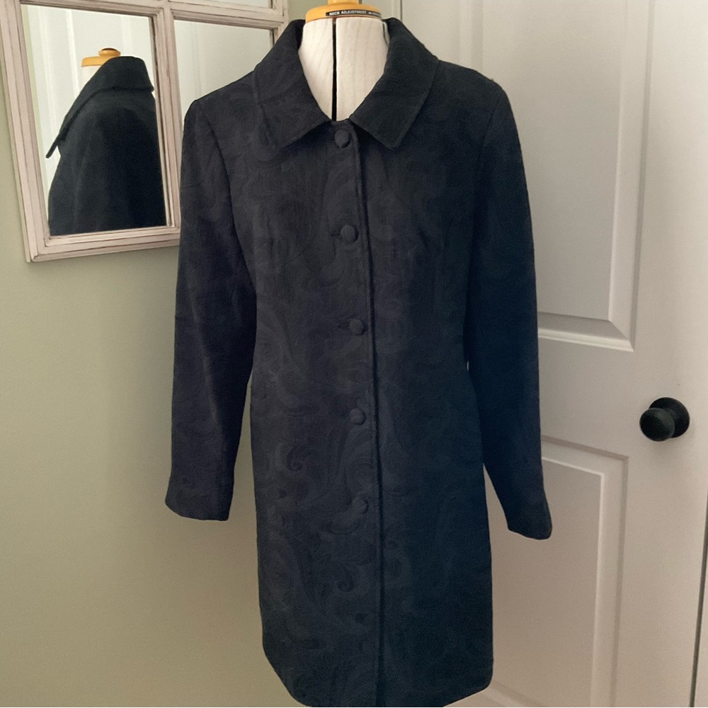 JESSICA, BLACK SPRING/FALL DRESSED COAT, SIZE: 18